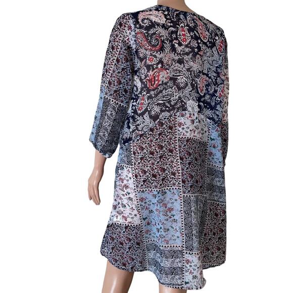 Simply Noelle Flowy Boho Dress with Slip Size S/M (8-10) Blue Swim cover up - Picture 4 of 11